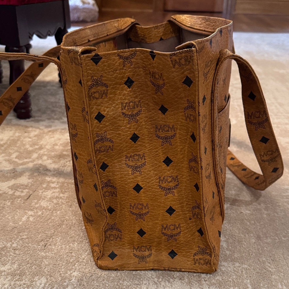 MCM Cognac Monogram Tote Bag - Picture 11 of 15